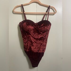 Say What? Velvet Wine Bodysuit